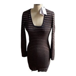 & Other Stories Metallic Striped Sweater Dress NWT